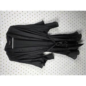Victorias Secret Satin Silky Robe Ruffled Flowy Cover up Kimono Smock MED LARGE